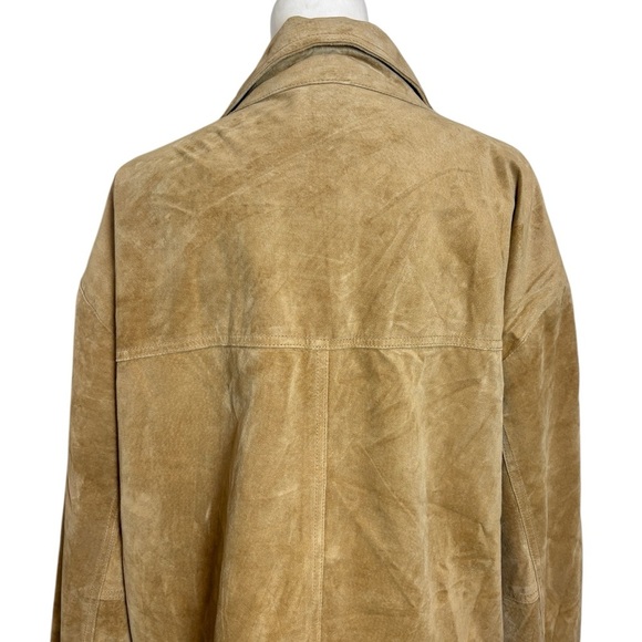 Vintage Light Brown Suede Perfectly Broken In Button Up Fits Oversized - Picture 7 of 10